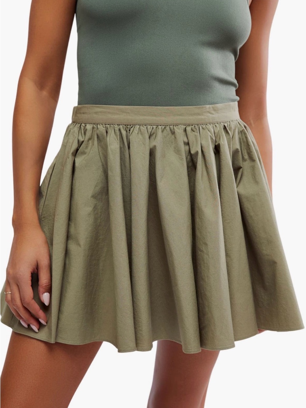 Free People Olive Green Circle Skirt
